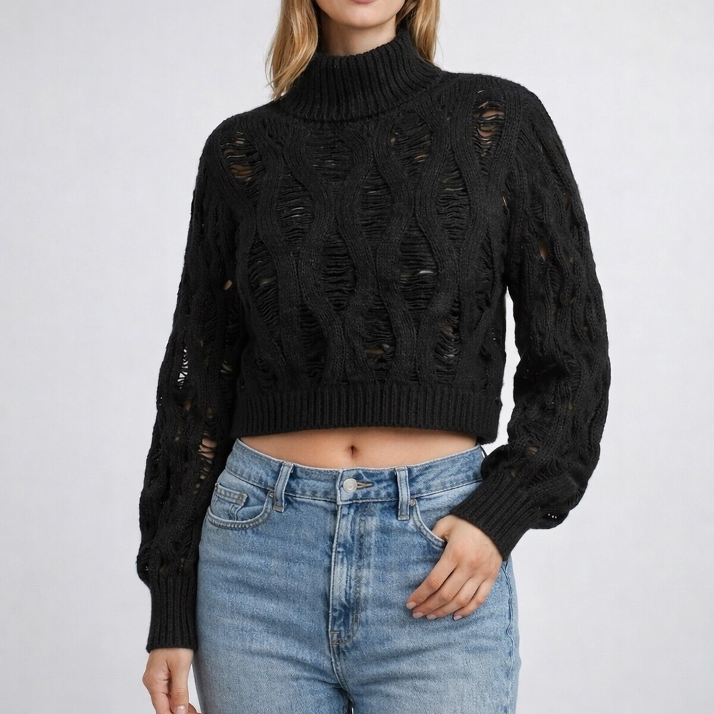 324. Forever 21 Black Knit Turtleneck Sweater